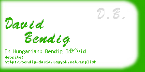 david bendig business card